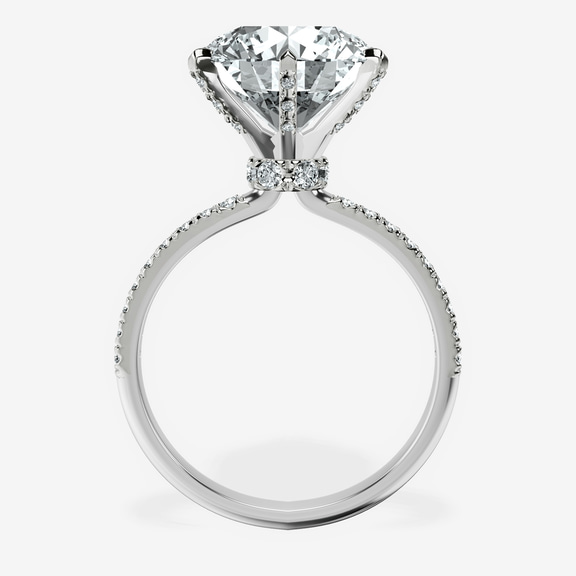 18kt White Gold Mereia Secret Halo Lab Diamond Ring side right image one