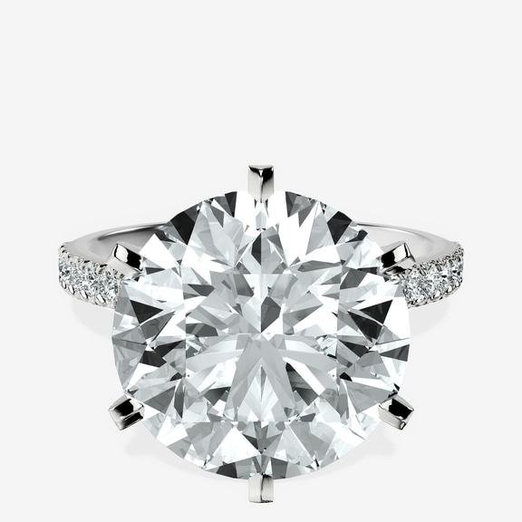 Platinum Mereia Secret Halo Lab Diamond Ring front image