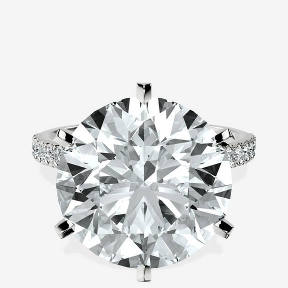 18kt White Gold Mereia Secret Halo Lab Diamond Ring front image