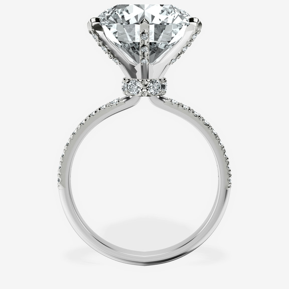 18kt White Gold Mereia Secret Halo Lab Diamond Ring side right image one