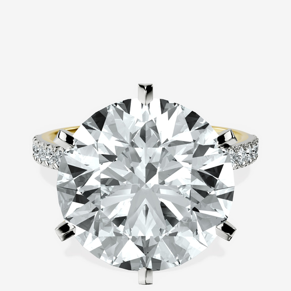 18kt Yellow Gold Mereia Secret Halo Lab Diamond Ring front image