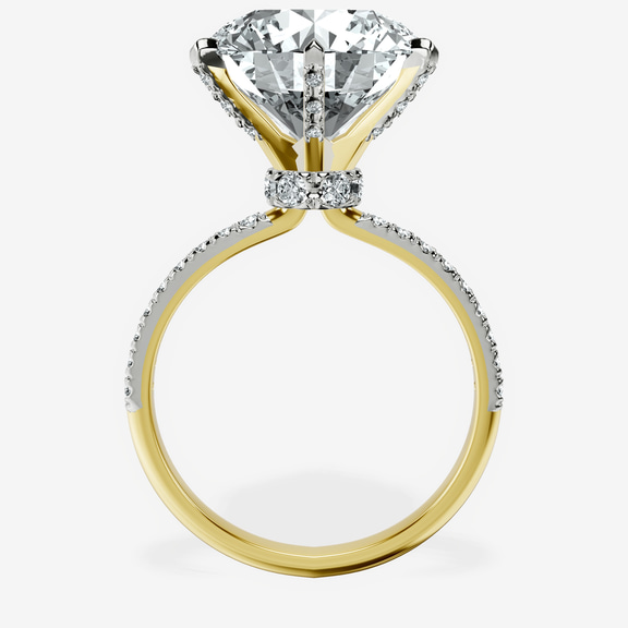 18kt Yellow Gold Mereia Secret Halo Lab Diamond Ring side right image one