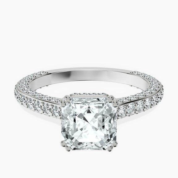 Platinum Eternia Criss Cross Side Halo Lab Diamond Ring front image