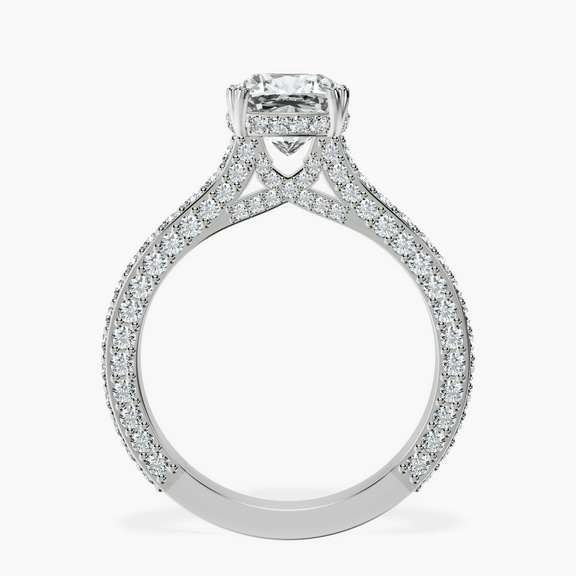 18kt White Gold Eternia Criss Cross Side Halo Lab Diamond Ring side right image one