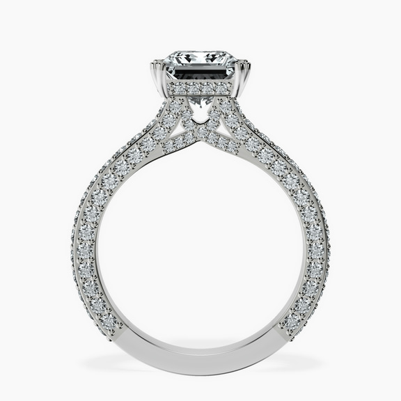 10kt White Gold Eternia Criss Cross Side Halo Lab Diamond Ring side right image one