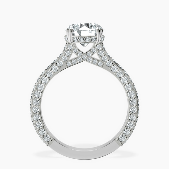 14kt White Gold Eternia Criss Cross Side Halo Lab Diamond Ring side right image one