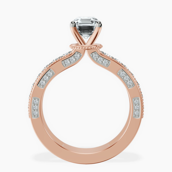 14kt Rose Gold Regalia Milgrain Lab Diamond Ring side right image one