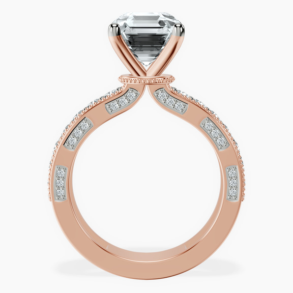 10kt Rose Gold Regalia Milgrain Lab Diamond Ring side right image one