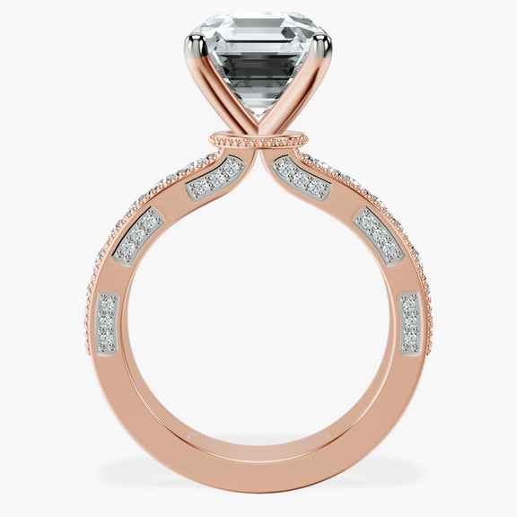 14kt Rose Gold Regalia Milgrain Lab Diamond Ring side right image one