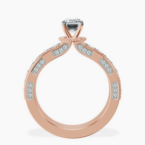 10kt Rose Gold Regalia Milgrain Lab Diamond Ring side right image one