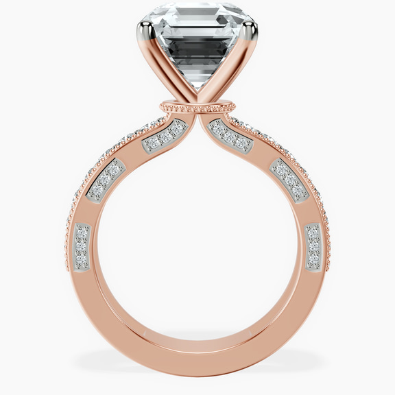 10kt Rose Gold Regalia Milgrain Lab Diamond Ring side right image one