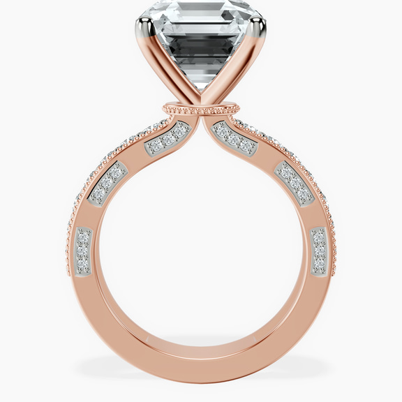 14kt Rose Gold Regalia Milgrain Lab Diamond Ring side right image one