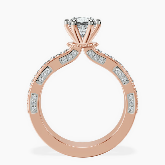 10kt Rose Gold Regalia Milgrain Lab Diamond Ring side right image one