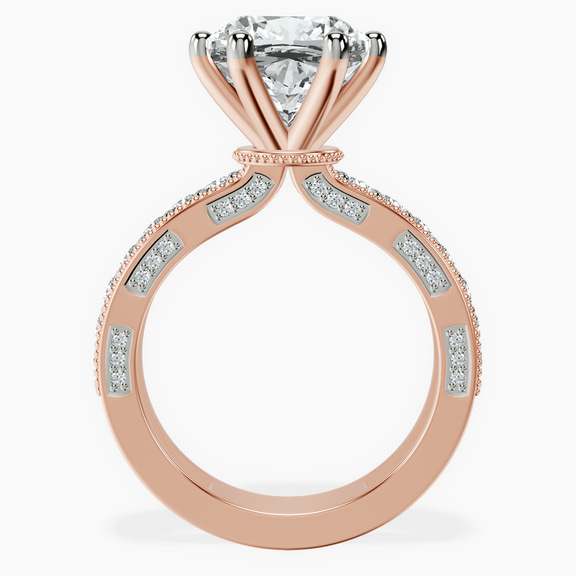 18kt Rose Gold Regalia Milgrain Lab Diamond Ring side right image one