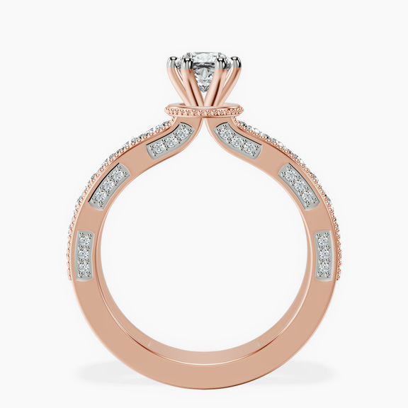 14kt Rose Gold Regalia Milgrain Lab Diamond Ring side right image one