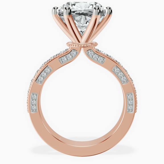 14kt Rose Gold Regalia Milgrain Lab Diamond Ring side right image one