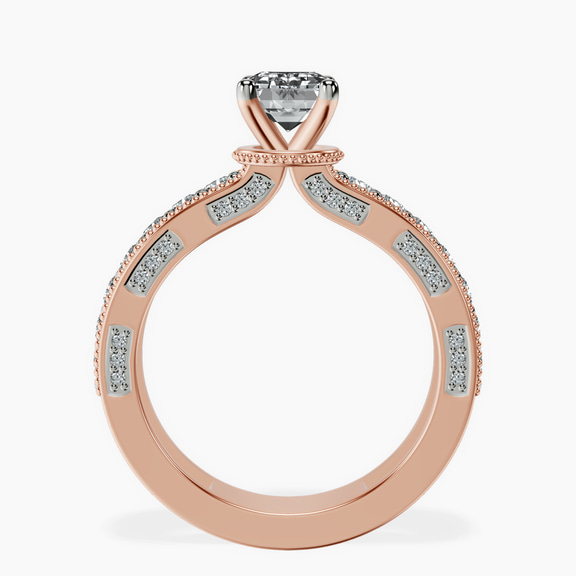 14kt Rose Gold Regalia Milgrain Lab Diamond Ring side right image one