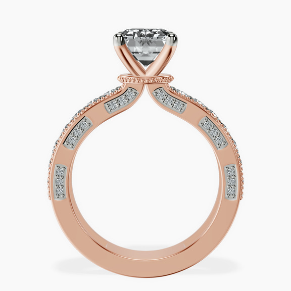 10kt Rose Gold Regalia Milgrain Lab Diamond Ring side right image one