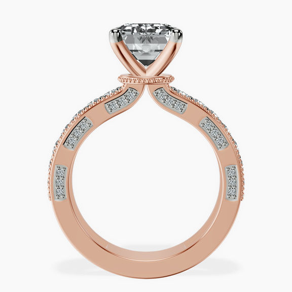 18kt Rose Gold Regalia Milgrain Lab Diamond Ring side right image one