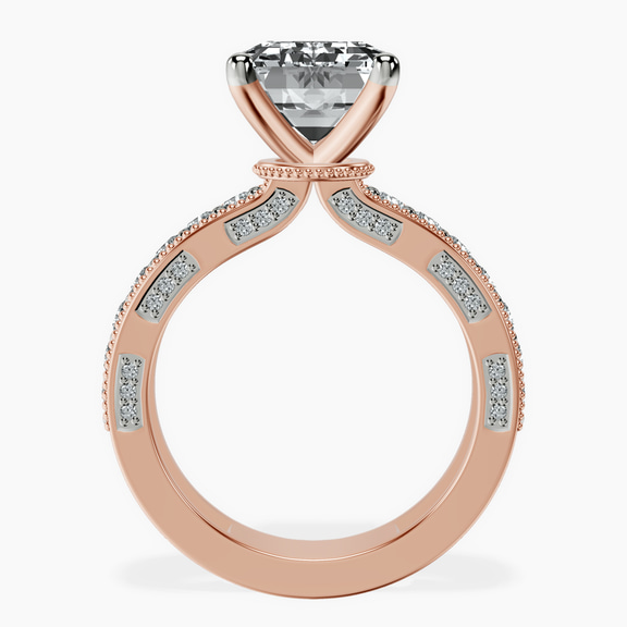 14kt Rose Gold Regalia Milgrain Lab Diamond Ring side right image one