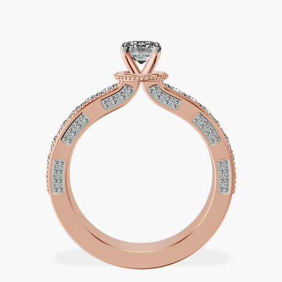 14kt Rose Gold Regalia Milgrain Lab Diamond Ring side right image one