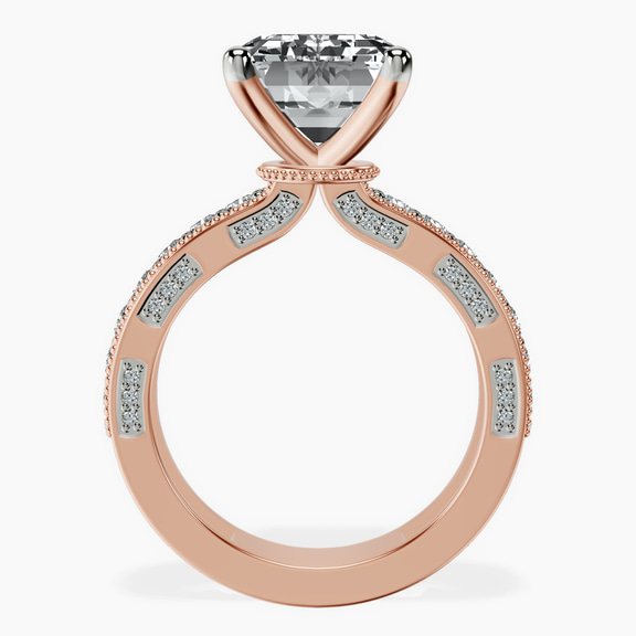 14kt Rose Gold Regalia Milgrain Lab Diamond Ring side right image one