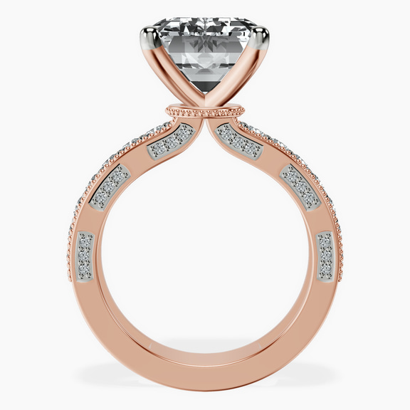 14kt Rose Gold Regalia Milgrain Lab Diamond Ring side right image one