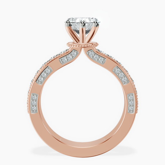 14kt Rose Gold Regalia Milgrain Lab Diamond Ring side right image one