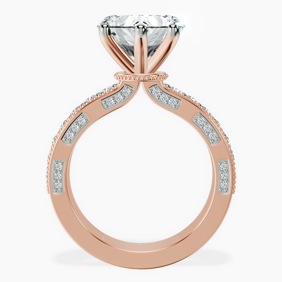 10kt Rose Gold Regalia Milgrain Lab Diamond Ring side right image one