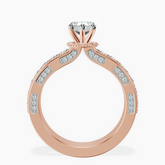 14kt Rose Gold Regalia Milgrain Lab Diamond Ring side right image one