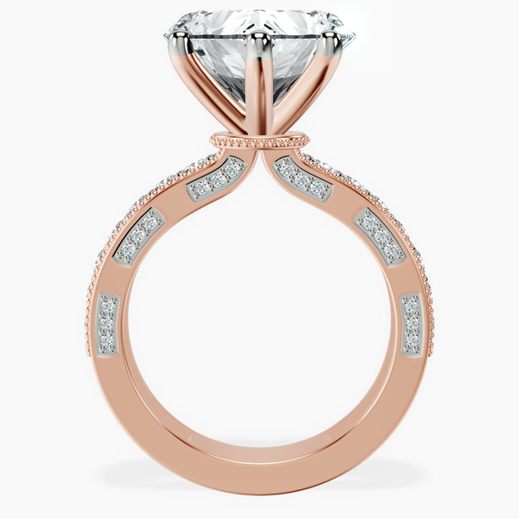 18kt Rose Gold Regalia Milgrain Lab Diamond Ring side right image one