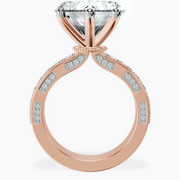 18kt Rose Gold Regalia Milgrain Lab Diamond Ring side right image one