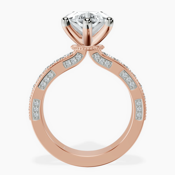 18kt Rose Gold Regalia Milgrain Lab Diamond Ring side right image one