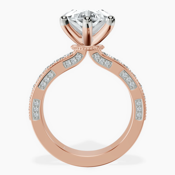 14kt Rose Gold Regalia Milgrain Lab Diamond Ring side right image one