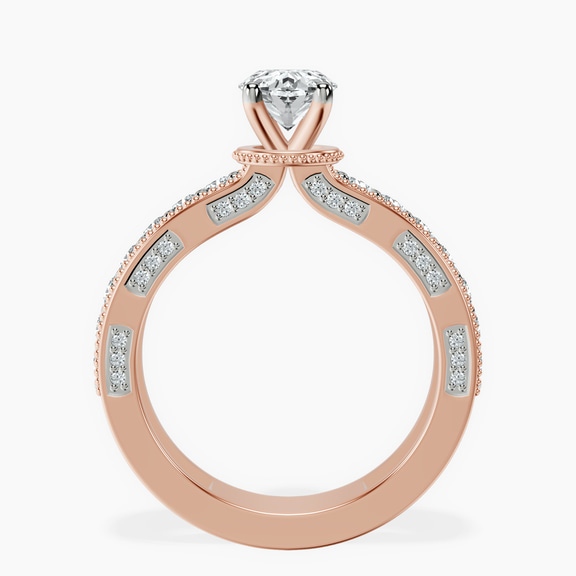 10kt Rose Gold Regalia Milgrain Lab Diamond Ring side right image one