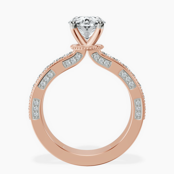 10kt Rose Gold Regalia Milgrain Lab Diamond Ring side right image one