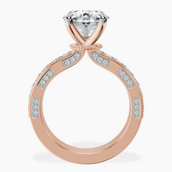 14kt Rose Gold Regalia Milgrain Lab Diamond Ring side right image one