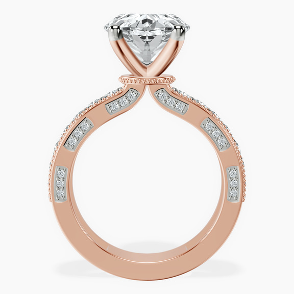 10kt Rose Gold Regalia Milgrain Lab Diamond Ring side right image one
