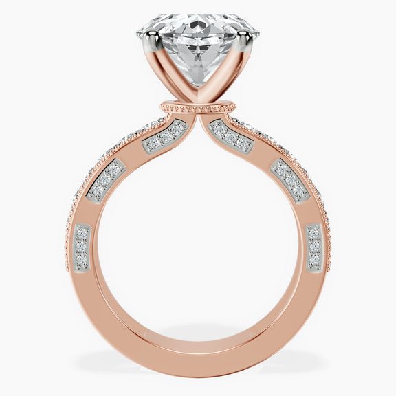 10kt Rose Gold Regalia Milgrain Lab Diamond Ring side right image one