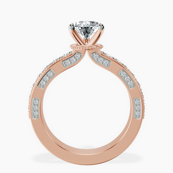 14kt Rose Gold Regalia Milgrain Lab Diamond Ring side right image one