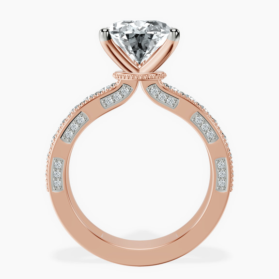 18kt Rose Gold Regalia Milgrain Lab Diamond Ring side right image one