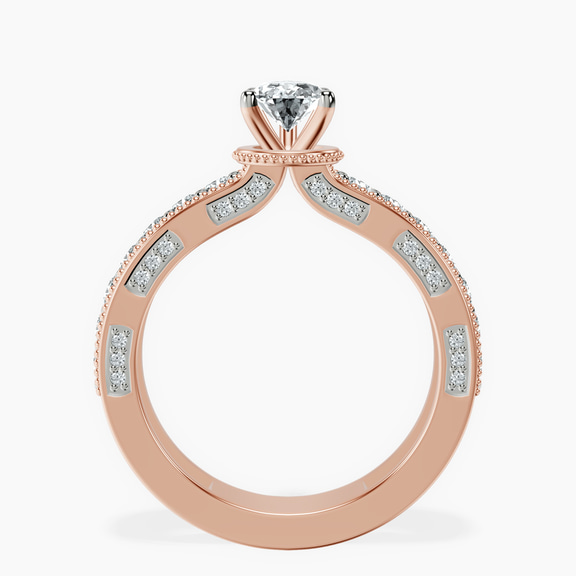 14kt Rose Gold Regalia Milgrain Lab Diamond Ring side right image one