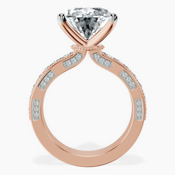 10kt Rose Gold Regalia Milgrain Lab Diamond Ring side right image one