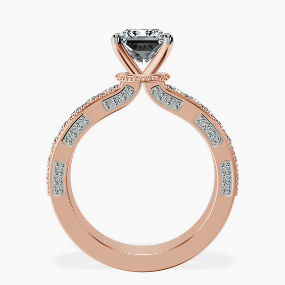 14kt Rose Gold Regalia Milgrain Lab Diamond Ring side right image one