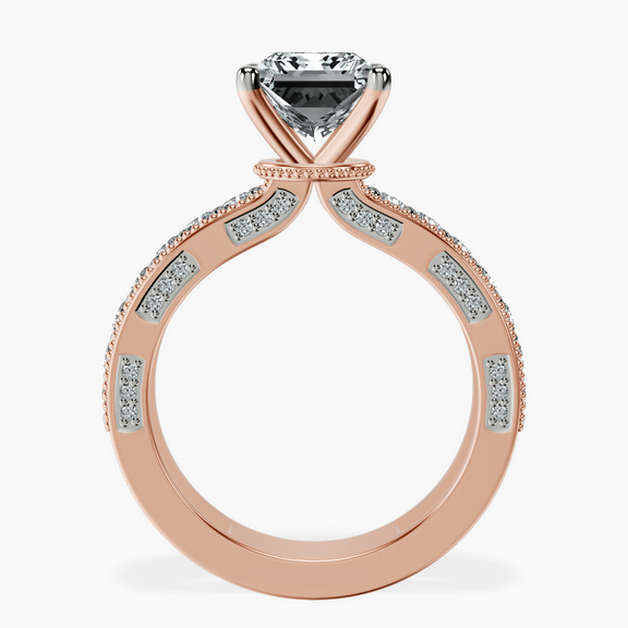 18ct Rose Gold Regalia Milgrain Lab Diamond Ring side right image one