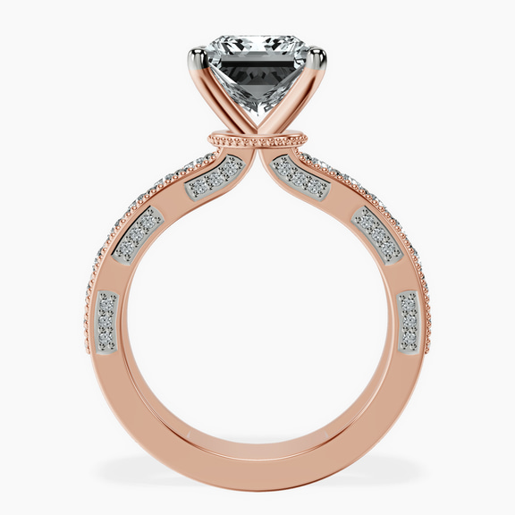 18kt Rose Gold Regalia Milgrain Lab Diamond Ring side right image one