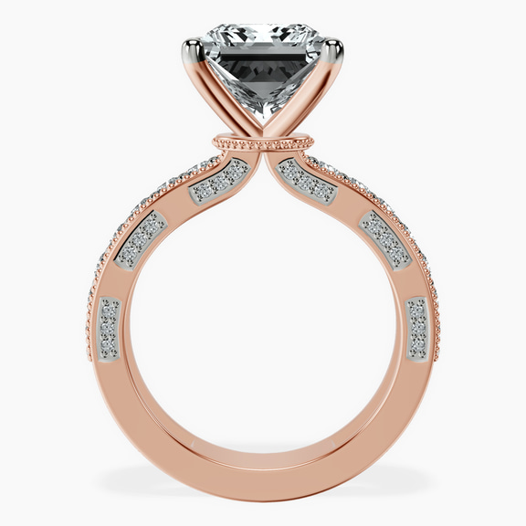 18kt Rose Gold Regalia Milgrain Lab Diamond Ring side right image one