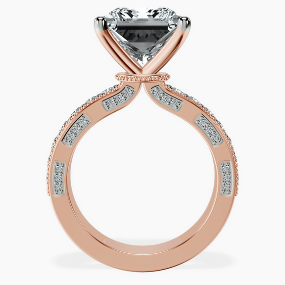 14kt Rose Gold Regalia Milgrain Lab Diamond Ring side right image one