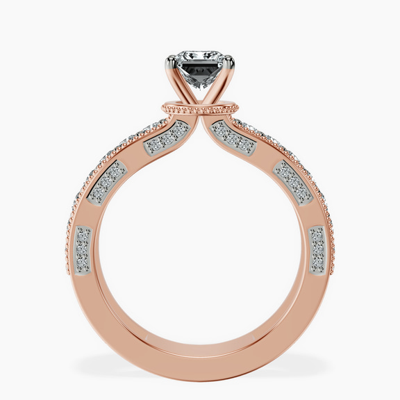 18kt Rose Gold Regalia Milgrain Lab Diamond Ring side right image one
