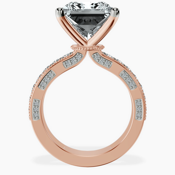 10kt Rose Gold Regalia Milgrain Lab Diamond Ring side right image one